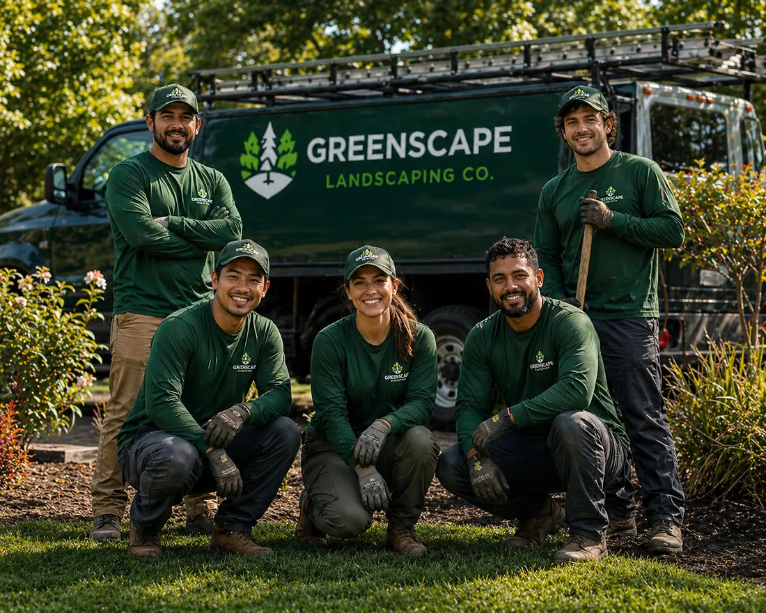 The Greenscape crew in front of their work truck